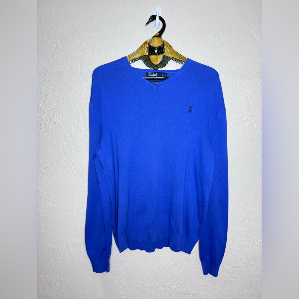Polo by Ralph Lauren Blue V-Neck Sweater